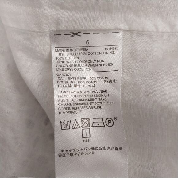 BANANA REPUBLIC! WHITEST WHITE COTTON EYELET, SLEEVELESS A-LINE DRESS! SZ 6 - Picture 9 of 10